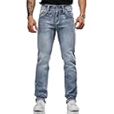 Classic Fit Jeans for Men Embroidered Design All Season Adult Denim Work Pants Everyday Casual Style Men's Pants