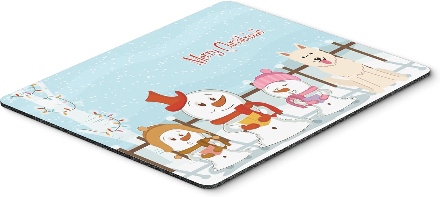Caroline's Treasures BB2376MP Merry Christmas Carolers White German Shepherd Mouse Pad, Hot Pad or Trivet for Home Office Gaming Working Computers Laptop Mouse Mat,Washable Large Mousepad