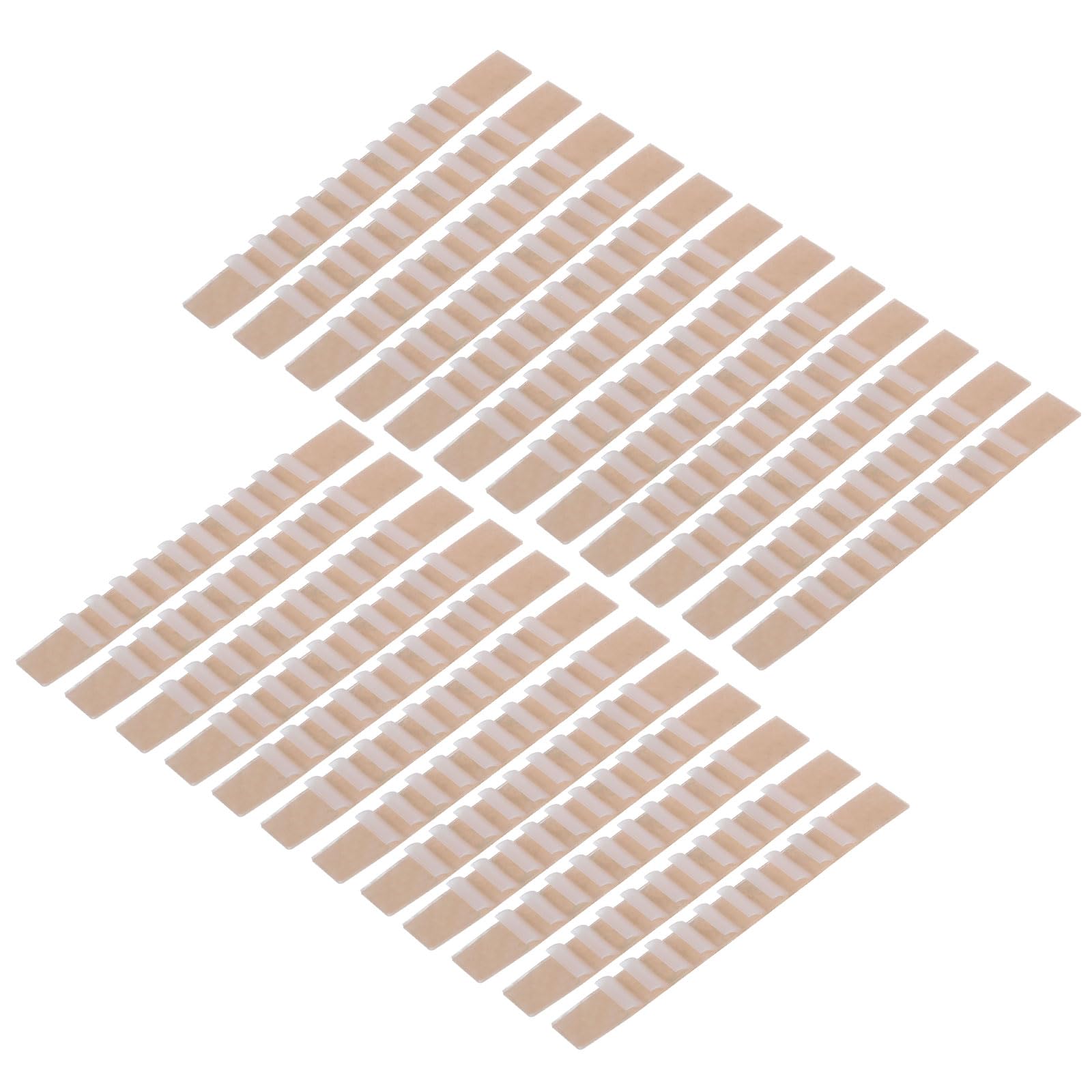 sourcing map 100Pcs Non-Slip Hanger Grips Silicone Adhesive Clothes Hanger Strips for Wood Plastic Hangers, Milky (3.54" x 0.39")