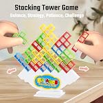 64 Pcs Tetra Tower Jeu de jeu de tir jeu de tour pour les enfants & Adulte & Jeu de société Famille-Équilibre & Jeu de Puzzle, Jeux de la famille éducative pour la coordination & Créativité