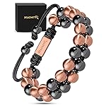 MagnetRX Magnetic Bracelets for Men & Women - MAX Strength Magnetic Hematite & Copper Bracelet with 8mm Solid Copper Beads (Double Copper)