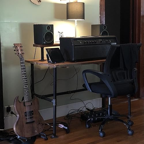 Miniatura 6 de Paquete de 10 pezones de acero maleable negro de 1 x 10 pulgadas, estilo vintage industrial Steampunk.