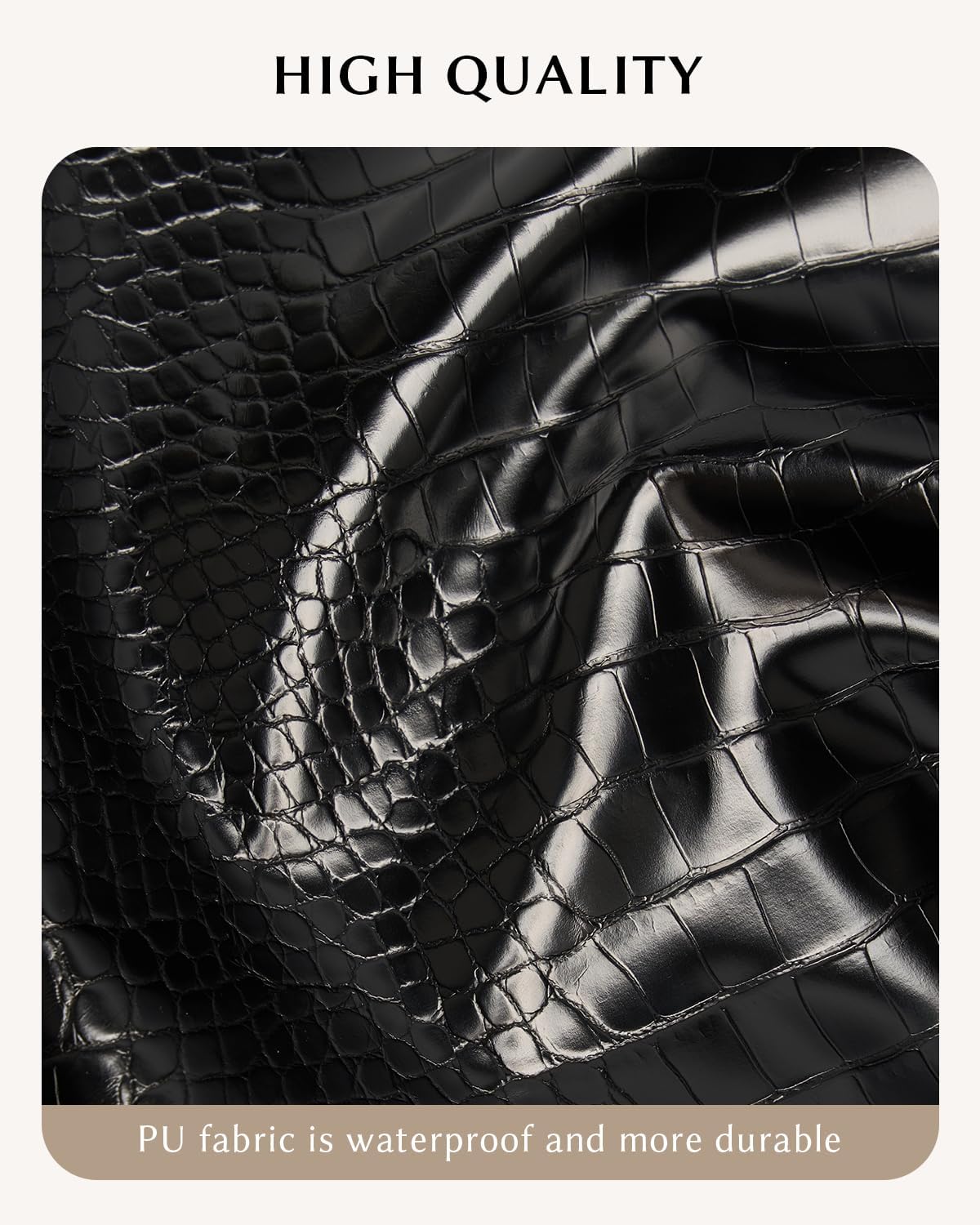 Make Up Bag, Cosmetic Organizer for Women, Waterproof Croc PU Leather Makeup Organizer with Divider and Handle Toiletry Bag Travel Bag (Croc Embossed, Black) - Image 2