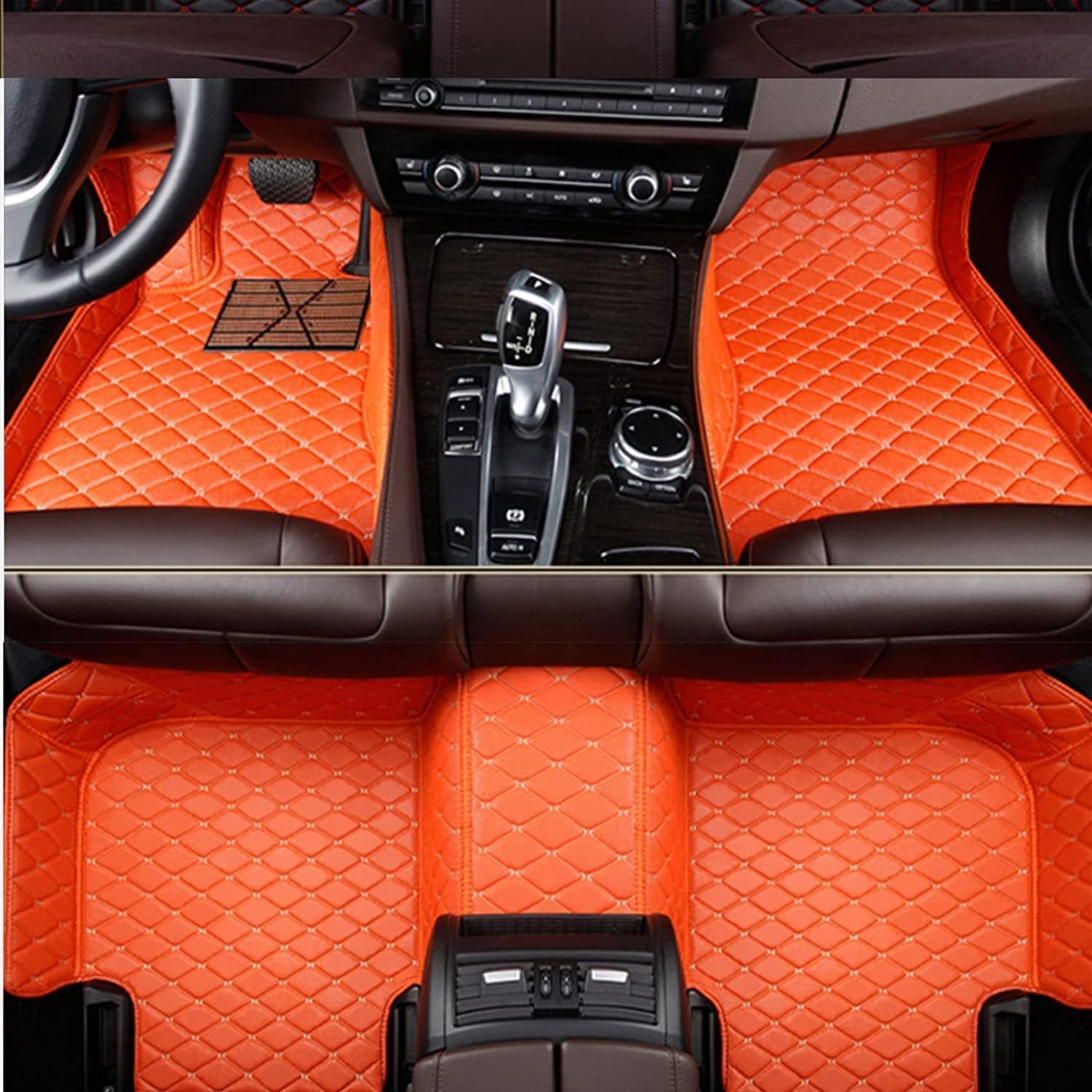 Custom Car Floor Mats Compatible with Mercedes-Benz A B C E G CL CLA CLK CLS ML EQA EQB EQC EQE EQS EQV GLA GLB GLC GLK GLS SLK SL SLC S R AMG GT Waterproof Car Mat (c-Orange)