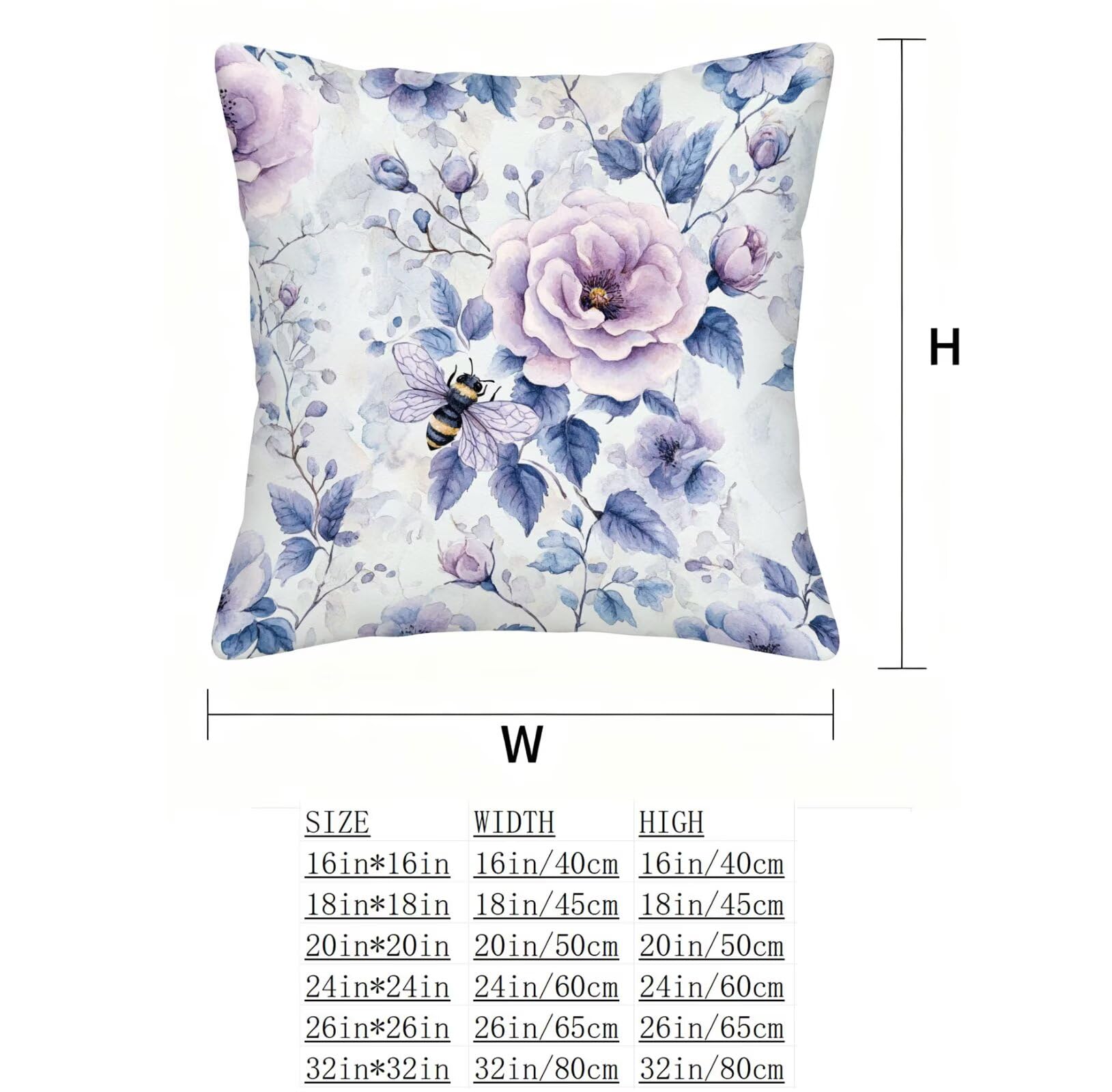 Violet Housse Coussin 60x60 Fleur Taie Oreiller 60x60 Lot de 4 Super Doux Protege Oreiller 60 x 60 Decoration Automne Taie D'oreiller Carrées Coussin Canape, pour Maison Chambre Canapé Chaise E - 276