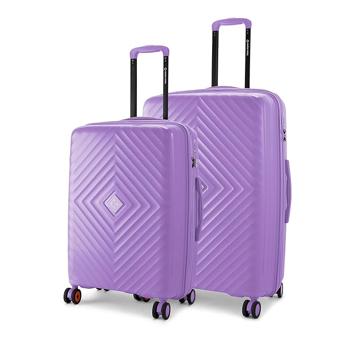 Nasher Miles Antwerp TSA Lock & Expander Hard Sided Polypropylene Set of 2 Pastel Purple Medium & Large 8 Wheels Double Spinner Trolley Bags (65 & 75 Cm)