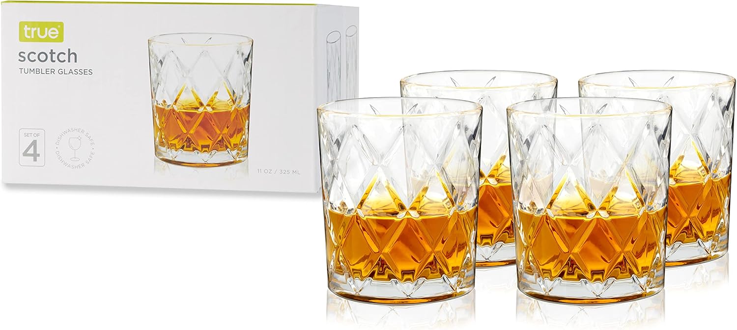 Buy True Diamond Crystal Whiskey Tumblers Set of 2 Premium Crystal