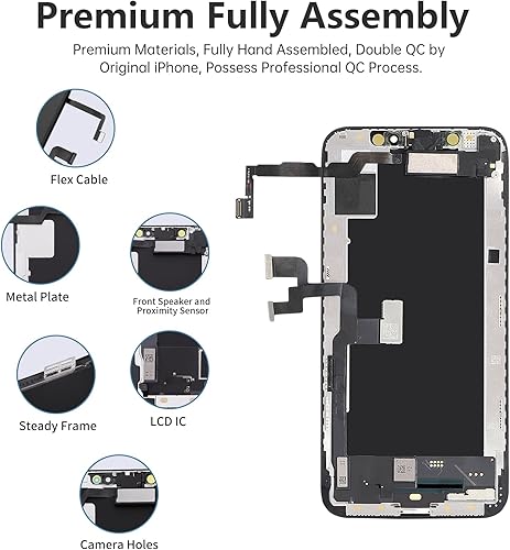 Miniatura 3 de Reemplazo de pantalla para iPhone Xs con altavoz de oído Sensor de proximidad Auricular 5.8 "Pantalla LCD táctil 3D digitalizador Montaje completo