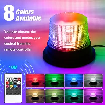 LED Beacon Light,Purple Green Blue White Red Strobe Light with Magnetic Base for Funeral Hearse,Volunteer Firefighter Vehicles,Trucks,Indoors for Displays as a Moodlight,Parade Float Lights