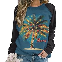 Ugly Christmas Sweatshirt for Women Funny Santa Graphic Crewneck Oversized Pullover Tops Casual Xmas Shirts
