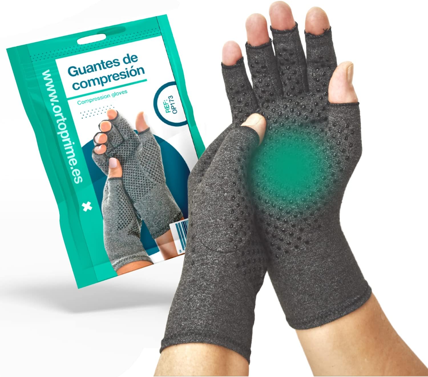 OrtoPrime PAR Gloves Arthritis and Arthrisis Comfort - Compression Gloves Rheumatoid Arthritis - Compression Gloves - Antiarthritis Gloves Men and Women - Relief Pain Freedom of Movement (Large)