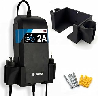 Wandhalterung passend für Bosch E-Bike Ladegerät 2A – Compact Charger – e Bike 2A 4A 6A Smart System Akku Batterie Halter Charger - inkl. Montagezubehör