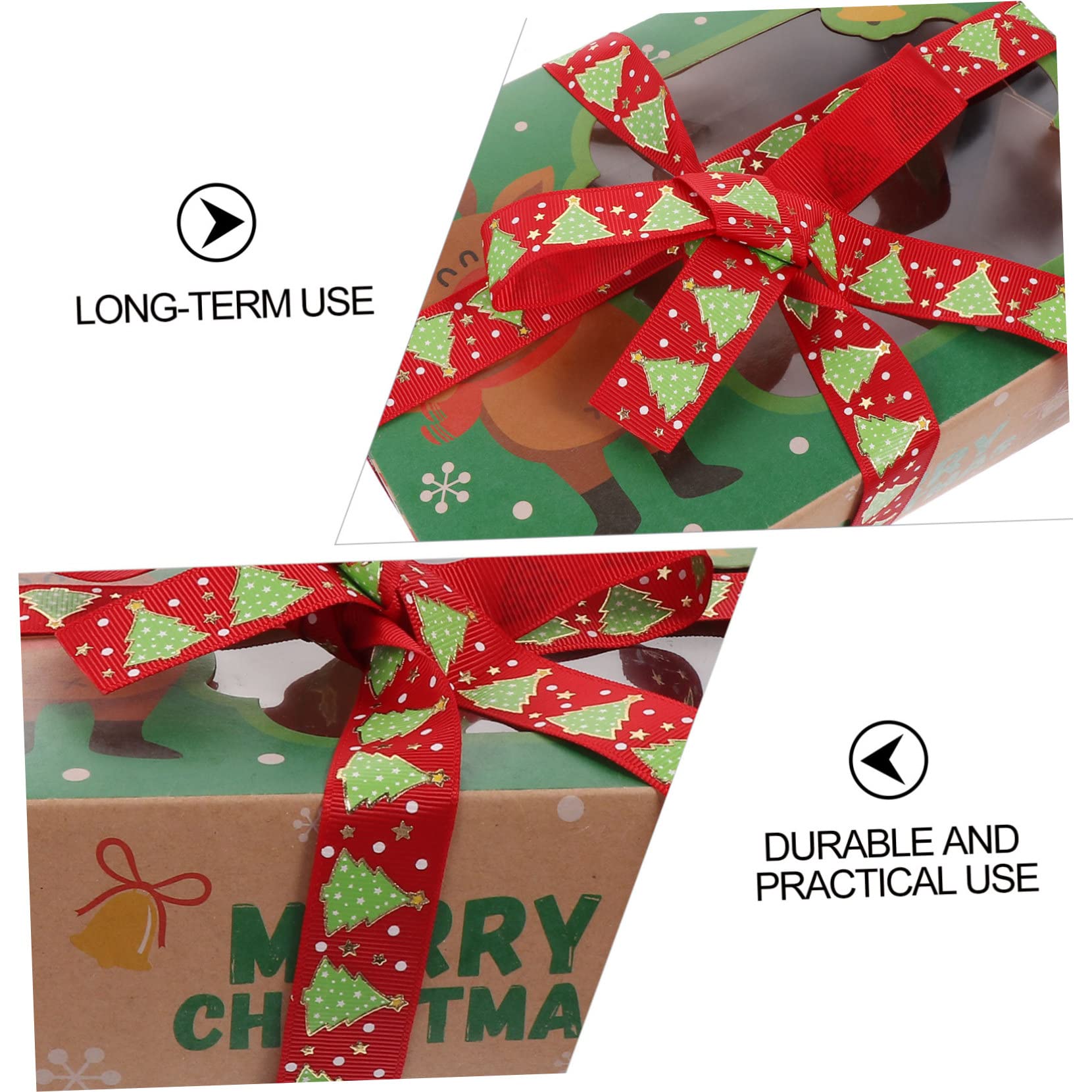 Angoily 36 Stck. Teiliges Geschenkband Weihnachtsband mit Goldprägung Bedruckte Schleifenbänder für Geschenkverpackung Hochzeit Party und Weihnachtsdekoration