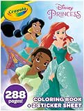 Crayola Disney Princess Coloring Book with Stickers, Gift for Kids,