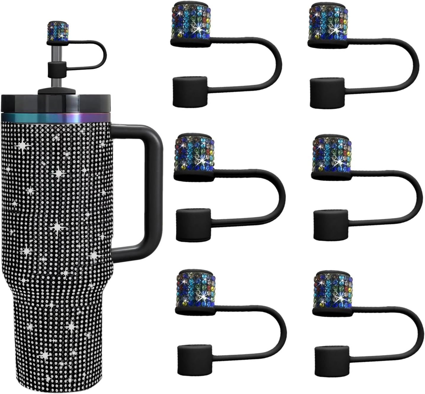 Bling Diamond Straw Cover Set for Tumbler Silicone Caps for Stanley 30/40oz