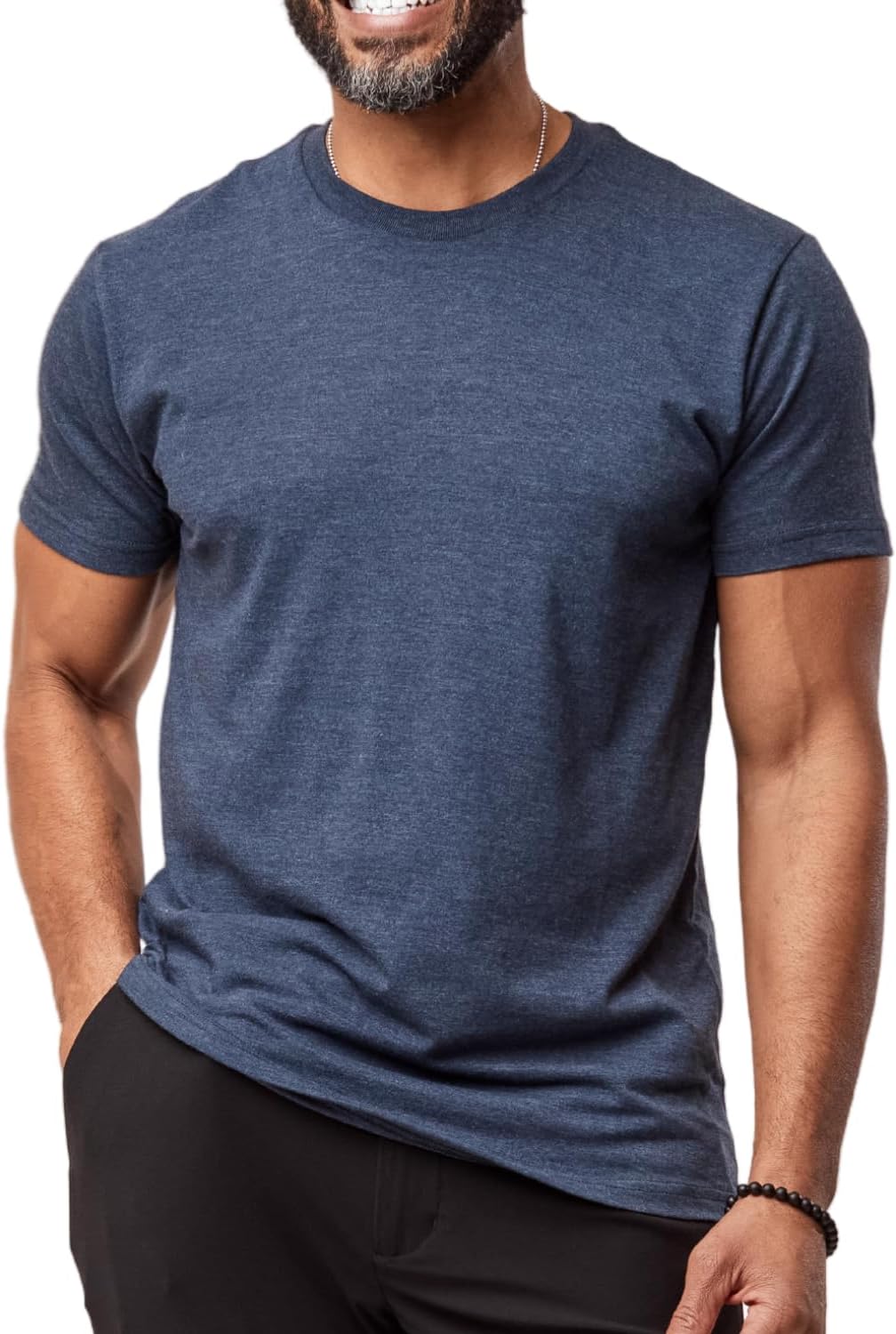 Men's Crew Neck T-Shirts – Short Sleeve, Fitted Style, Soft Cotton-Poly Blend, Tag-Free Comfort