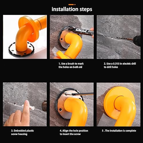 Miniatura 6 de Barra de agarre para ducha, mango mejorado, barra de agarre gruesa para baño, mango de ducha, barras de seguridad para mujeres embarazadas,