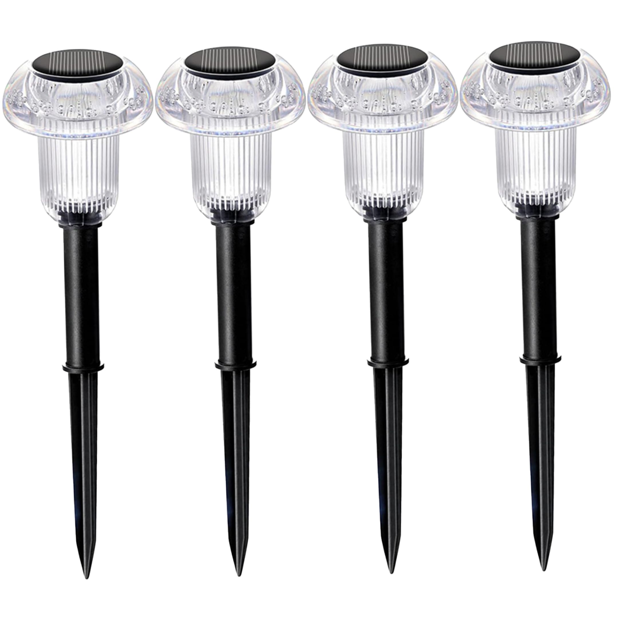 Goutdori 4 Pack Solar Lawn Lights LED Mushroom, Waterproof Pathway Yard Garden Stake Lights with Warm White Glow Solar Lawn, LED Mushroom with Stake, Waterproof Pathway Yard Garden De