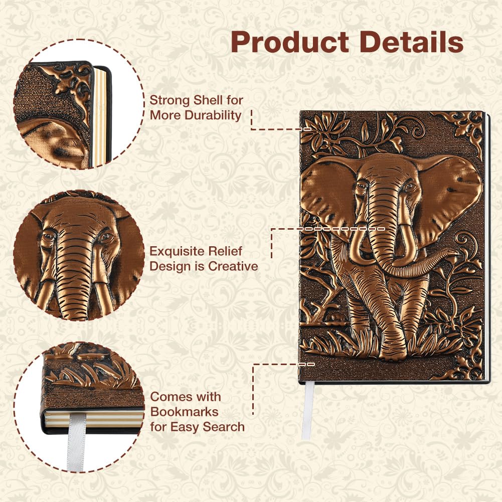 OFFCUP Leather Notebook A6, 200 Pages Hardcover Journal Travel Diary with Pen - Image 4