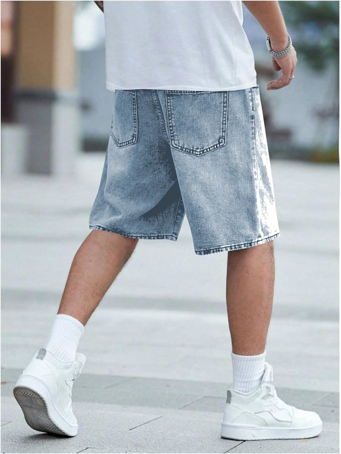 GORGLITTER Boy's Jorts Baggy Jeans Shorts Straight Leg Casual Denim Shorts with Pockets