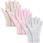 Patelai 3 Pairs Microfiber Plant Dusting Gloves Leaf Cleaning Gloves for Indoor Plants, Blinds, Furniture, House(Medium,Pink, Nude, White)