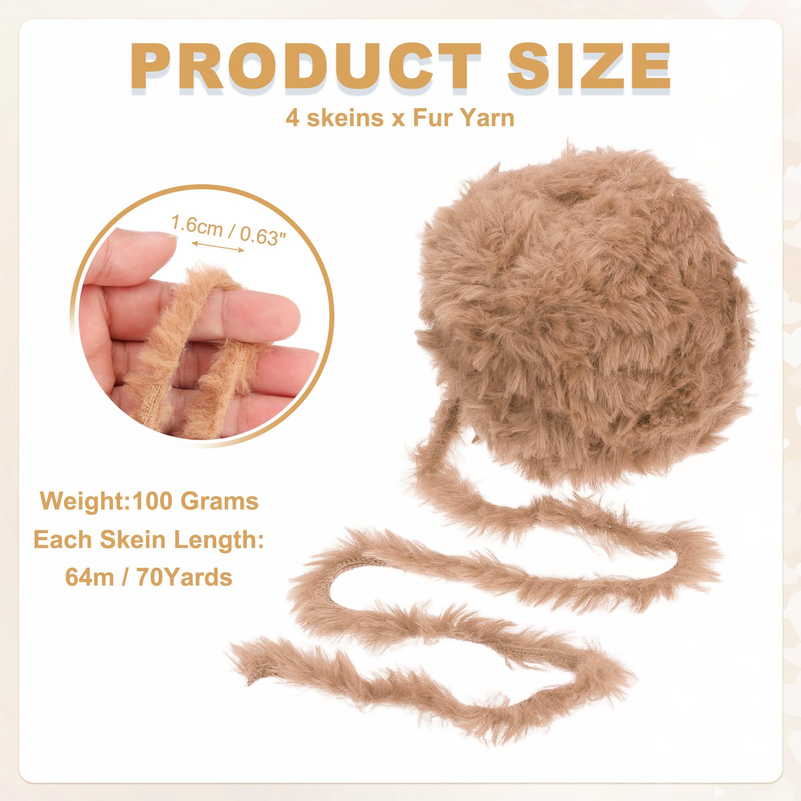 PATIKIL 70 Yards Fur Yarn - Image 2