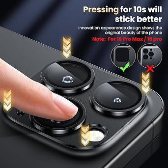 WSKEN for iPhone 16 Pro/iPhone 16 Pro Max Camera Lens Protector - Matte