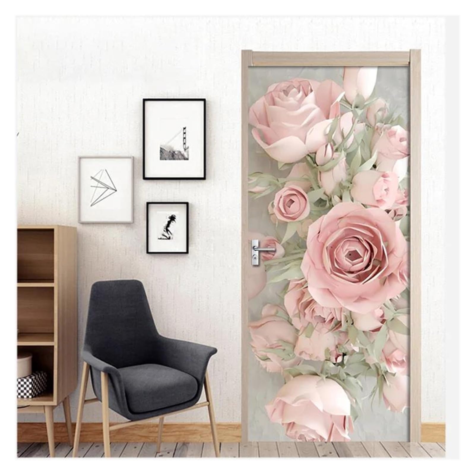 Décoration de porte rose style européen créez une ambiance romantique dans votre salon