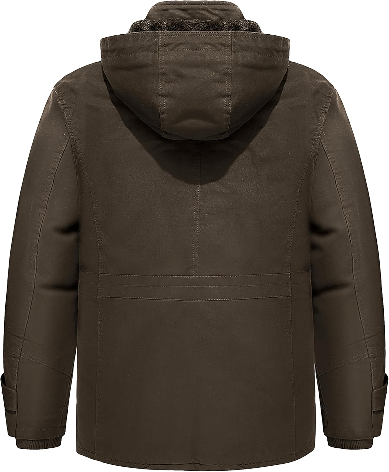 TACVASEN Men's Winter Jacket Cotton Military Jackets Fleece Lined Thick Work Warm Cargo Coats with Hooded - Image 2