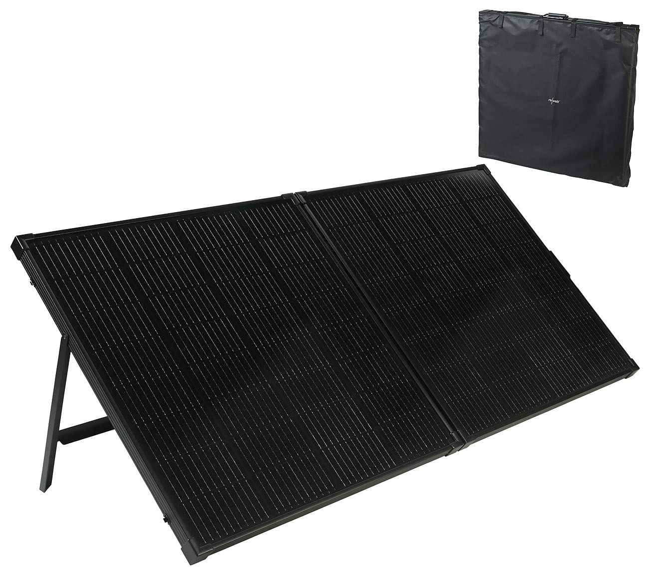 revolt Solarpanel mobil: Faltbares Solarpanel mit monokristallinen Zellen, 240 Watt, schwarz (Solarmodule faltbar, klappbare, 12V)