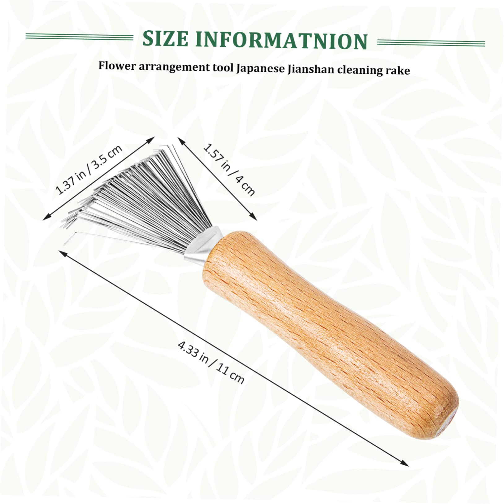 HOODANCOS Floral Art Helper Large Size Cleaning Rake Stainless Steel Part Cleaning Brush Flower Arranging Tool Comb Cleaner