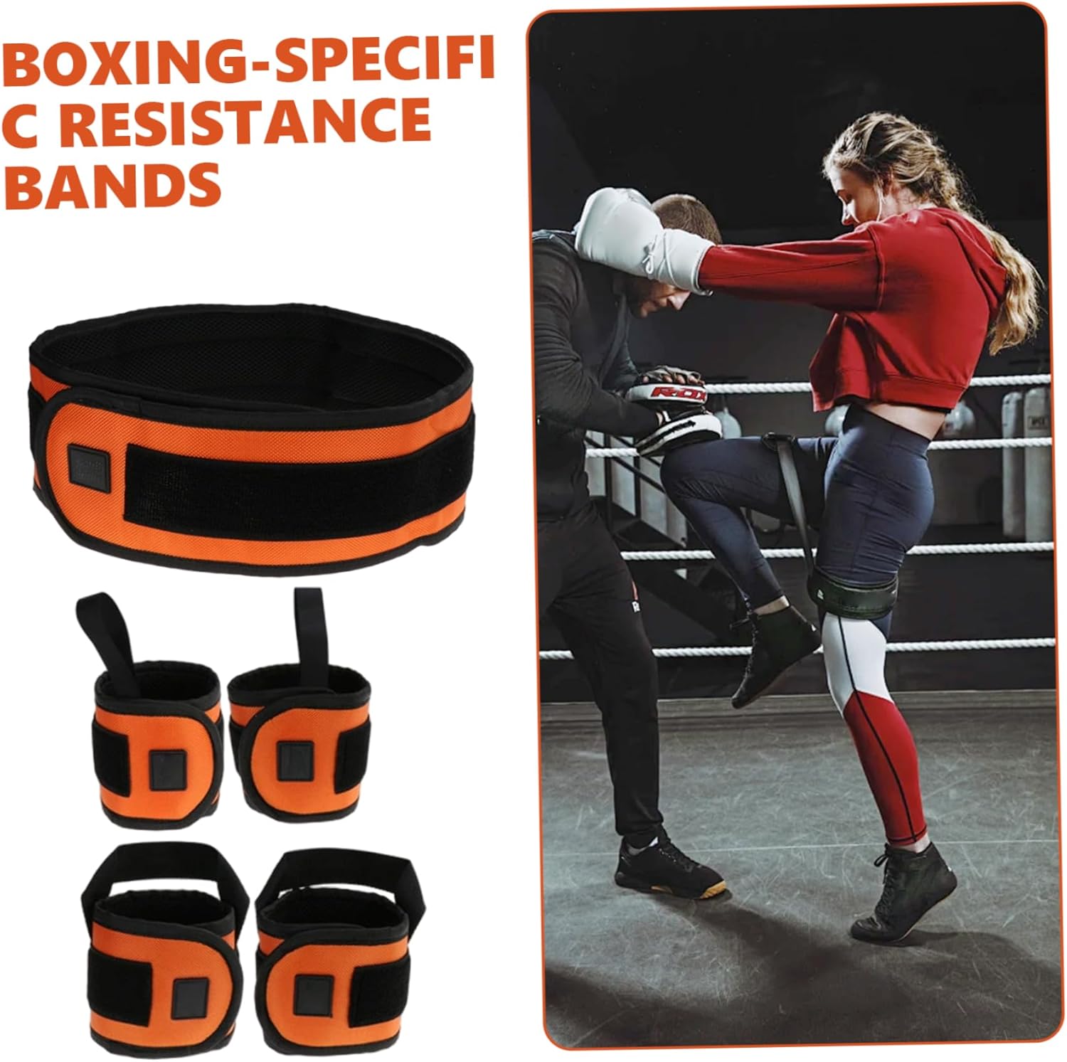 Boxing Bands Resistance 43.3 Inch Belt Professional Boxing Equipment for Full Body Workout Adjustable Resistance Band Set