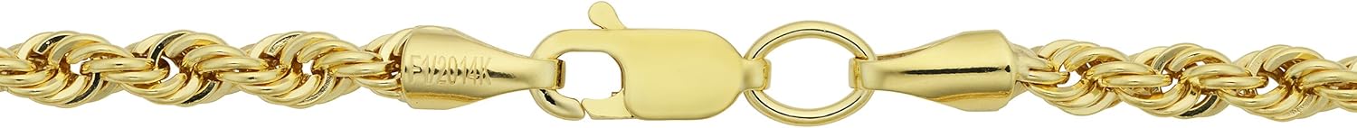 Kooljewelry Mens Chain Rope - 14k Gold Filled Rope Chain Necklace, Gold Rope Chain for Men - Image 2