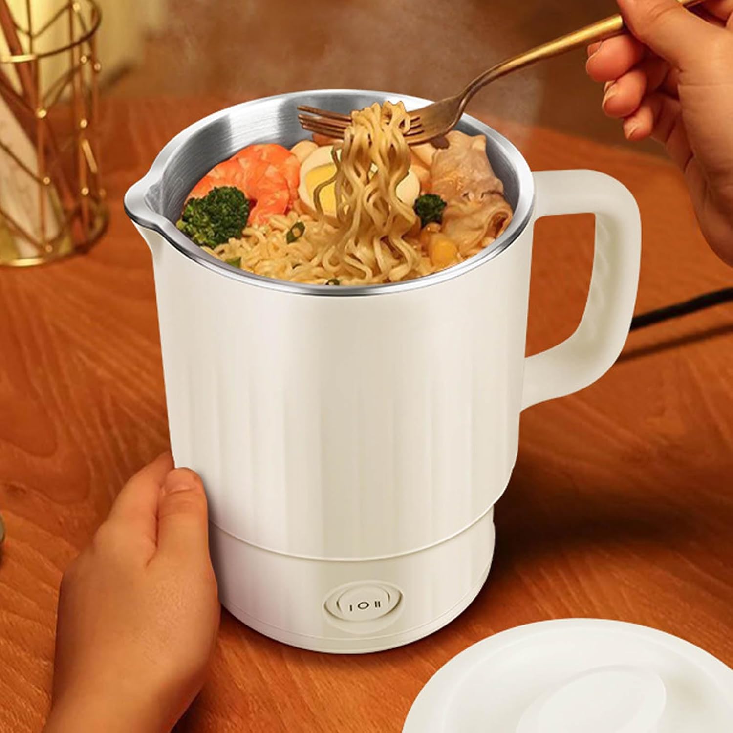 Travel Electric Kettle, 600ml Portable Electric Kettle, Intelligent Temperature Control, 600W Fast Heating Stainless Steel Water Boiler for Business Trip Camping Hotel Outdoor (US Plug 110V)