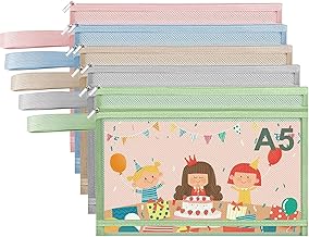 5PCS Mesh Toy Storage Bags A5 - Double-Layer Zipper Pouches with Handle File Pockets Breathable Puzzle Building Block Toy Storage Organization Board Game Storage for Classroom Home Office Supplies