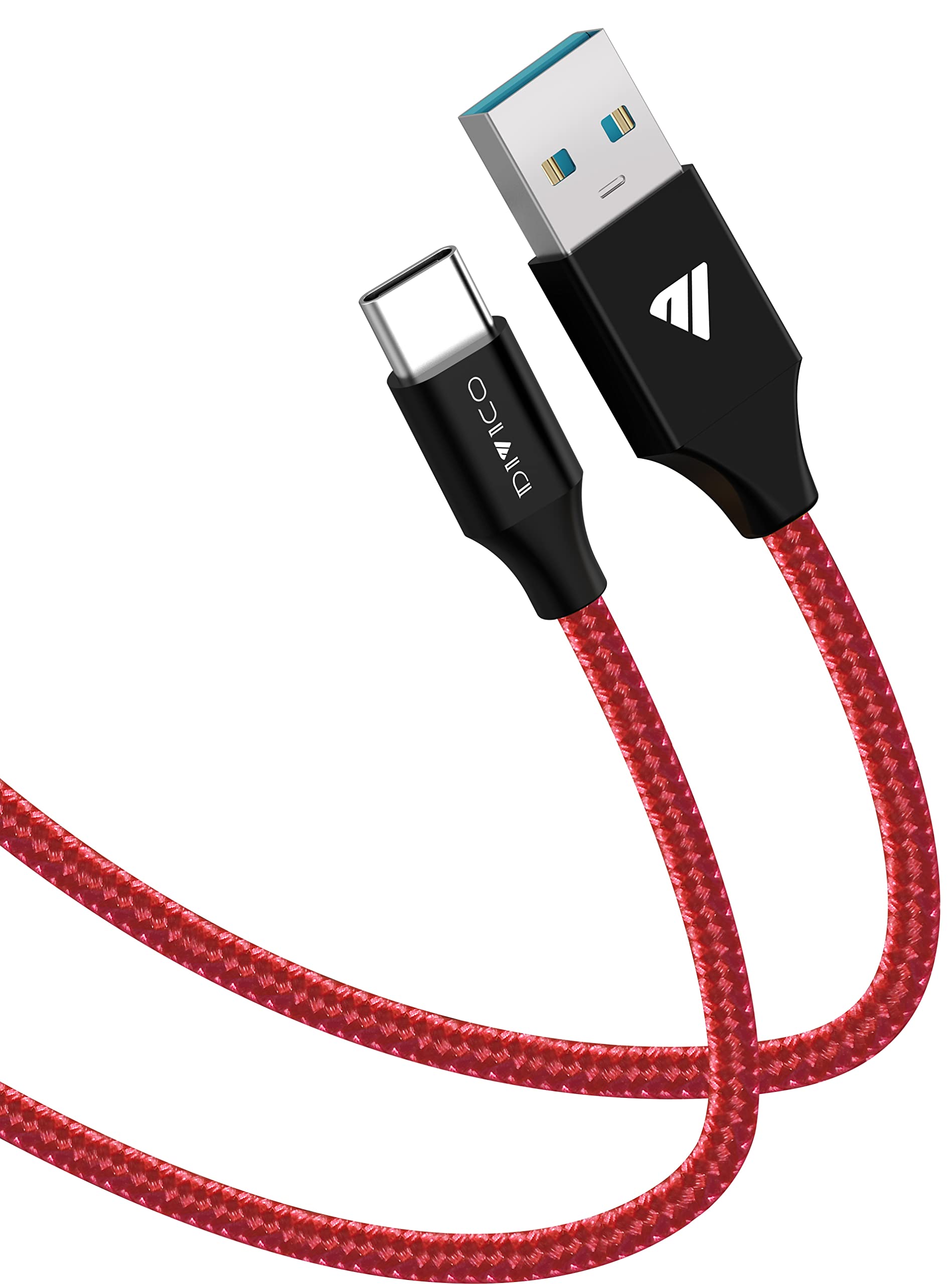 DIVICO Type C Cable 1M USB C Cable Nylon Braided Fast Charging USB Cord Charger Wire for Android.