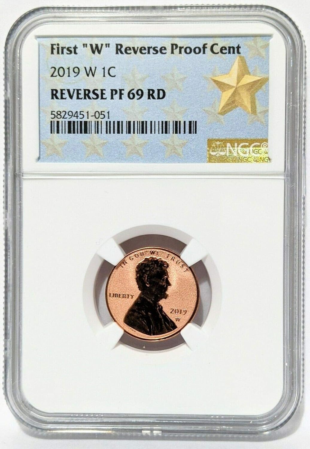 2019 W Westpoint Penny 2019 W Reverse Proof Lincoln Cent Penny PR-69 NGC DC