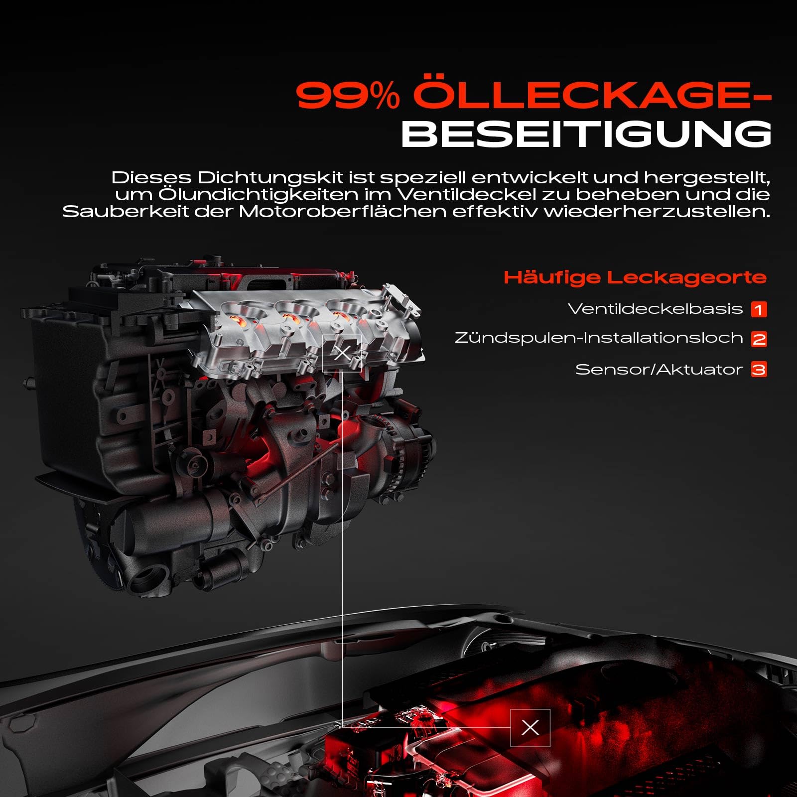 Frankberg Ventildeckeldichtung Satz Links Kompatibel mit A6 4F2 A6 Avant 4F5 A6 Allroad 4FH A4 Avant 8ED A4 8EC Replace# VS50866R,06E103483G