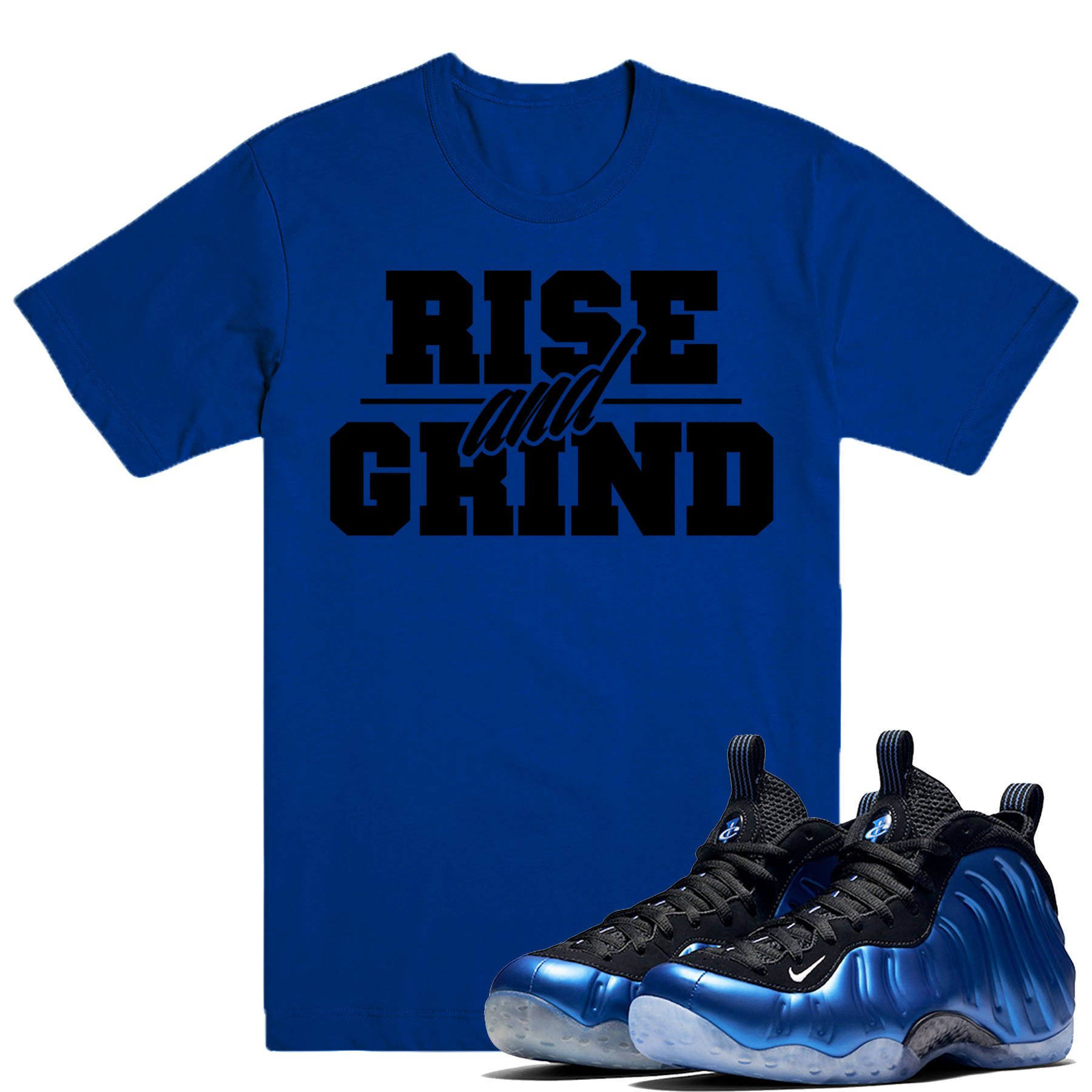RISE GRIND- ROYAL XX FOAMS Sneaker Match T-Shirt Tees, Retro (SMALL, ROYAL)