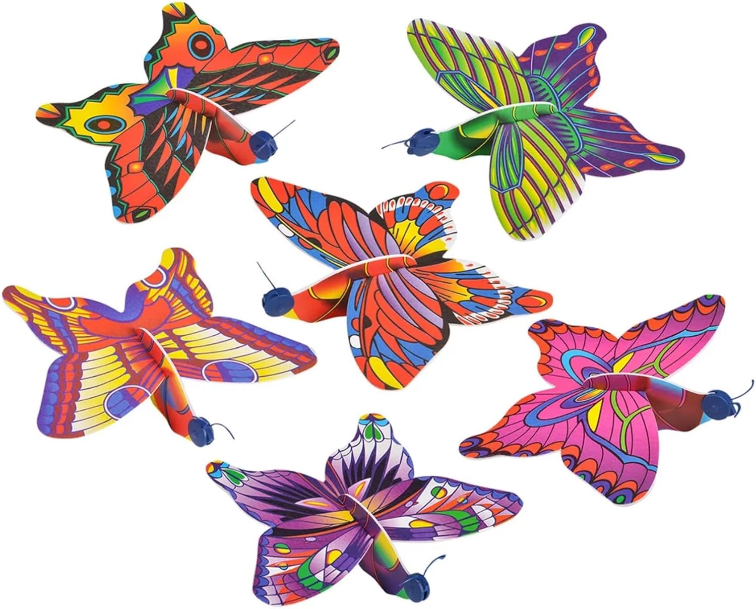 HAPPY DEALS ~ Butterfly Toy Gliders - 12 PC - 7 Inches - Individually Packaged Favors Goody Bag Prizes