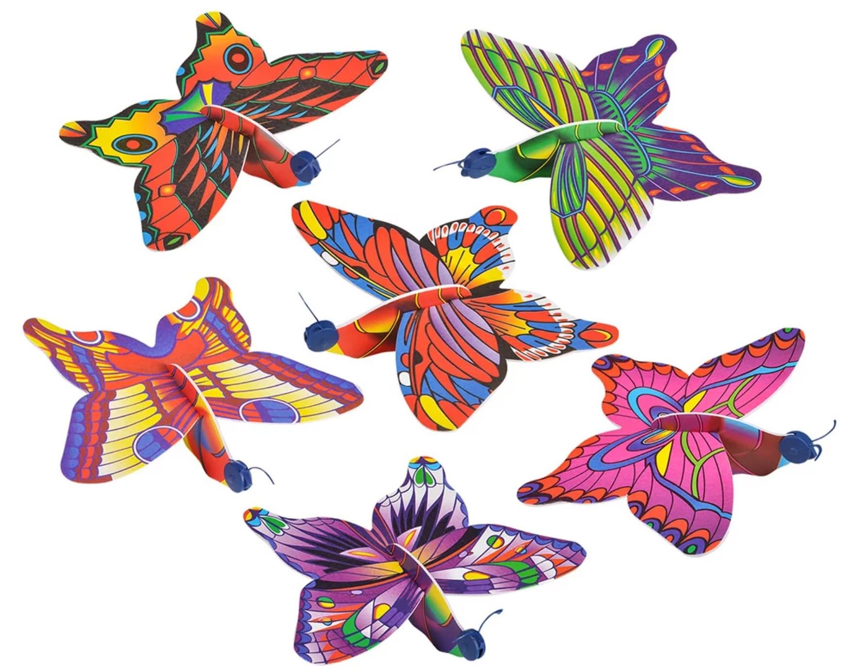 HAPPY DEALS ~ Butterfly Toy Gliders - 12 PC - 7 Inches - Individually Packaged