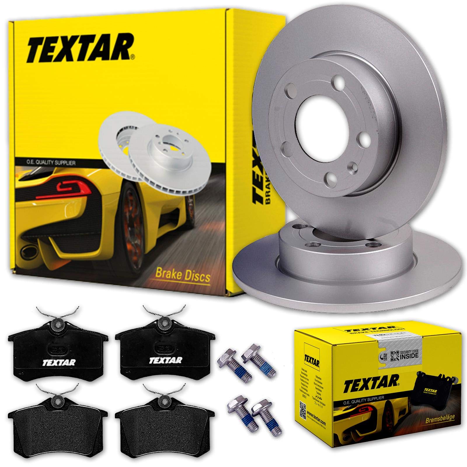 Textar Bremsscheiben 245mm + Beläge hinten | 92106203 + 2355402 für A4 8E B6 B7 + Exeo 3R