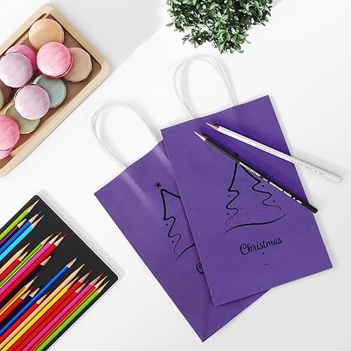 Miniatura 20 de REMTAP Bolsas de papel de regalo de 8 x 4.5 x 10.5 pulgadas, 50 bolsas de papel kraft con asas, bolsa de regalo a granel para bodas, fiestas