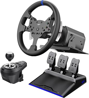 PXN V99 PC Racing Wheel with Pedals and Shifter, 3NM Force Feedback Steering Wheel for PC, PS4, Xbox One, Xbox Series X|S