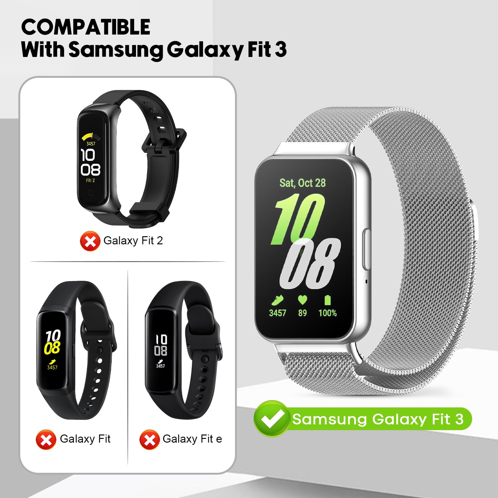 SITAFU 22mm Cinturino per Samsung Galaxy Watch 3 45mm,Cinturino Acciaio