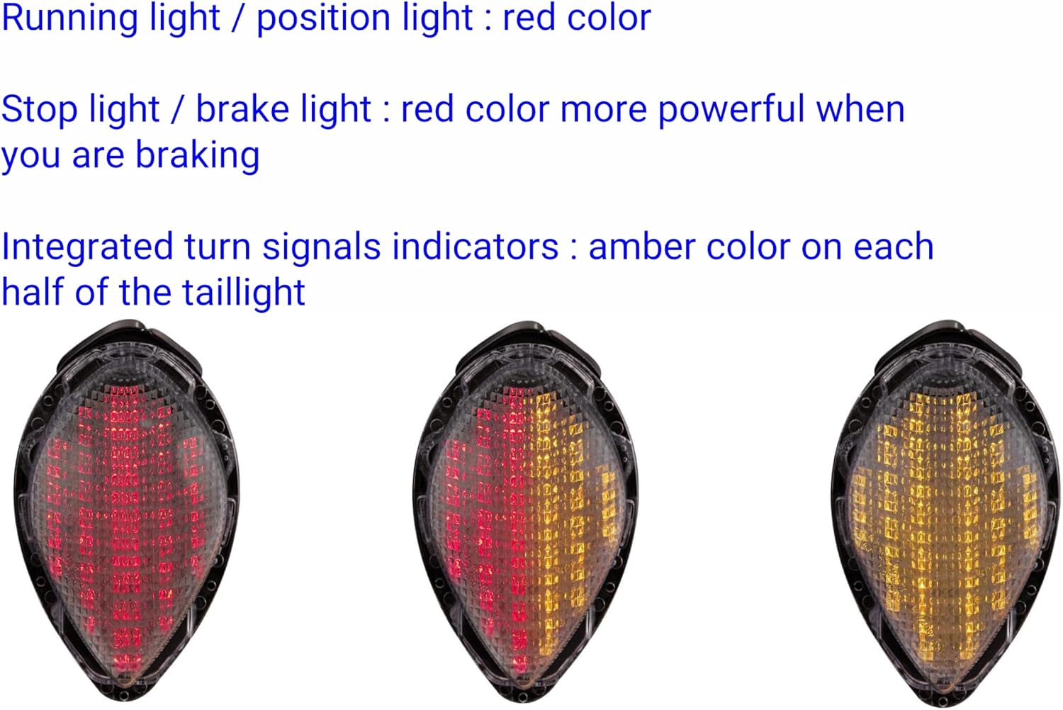 Fit For Yamaha 2004-2015 XV1700 Road Star/Road Star S/Road Star Midnight Silverado/Midnight/Silverado/Silverado S; LED Rear Lamp Brake Tail Light+Integrated Turn Signal Indicators; (Smoke)
