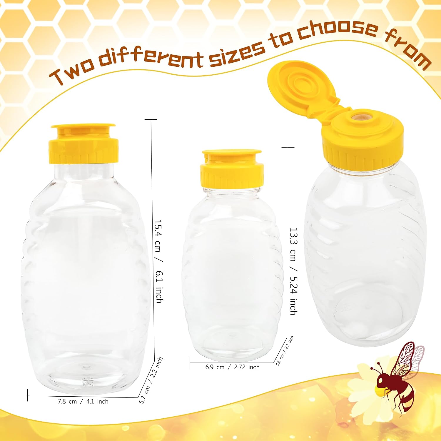 25 Pcs Clear Plastic Honey Jar Empty Honey Bottles Squeeze Honey Bottles Refillable Honey Containers with Flip Top Lids for Storing and Dispensing (12 oz)