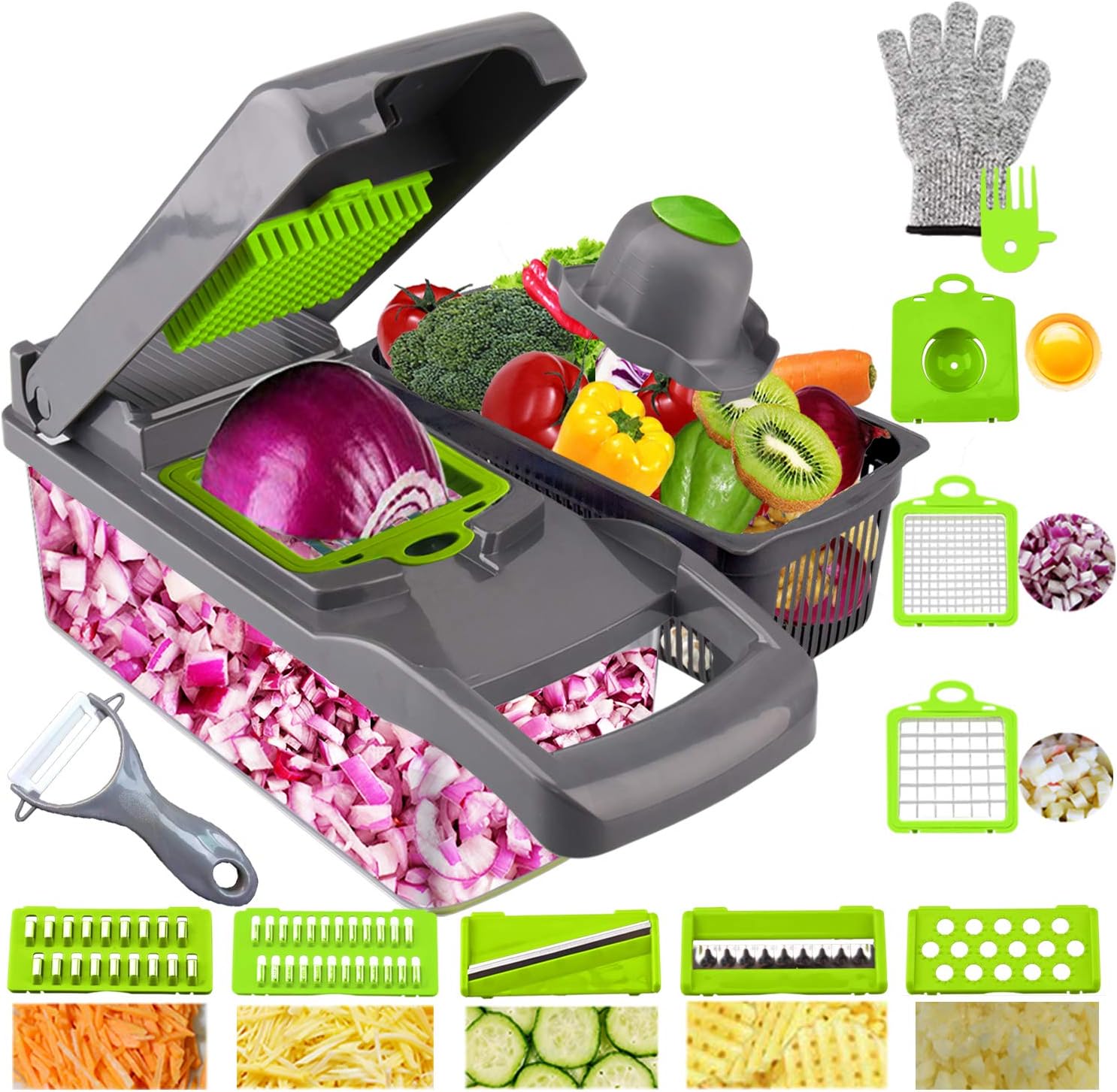 Onion Chopper Swongar Pro Multiple Vegetable Chopper Cheese Grater Durable Fruit
