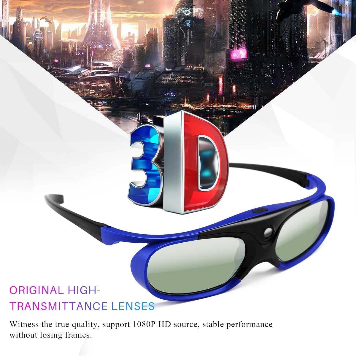 Lunettes 3D rechargeables à obturateur actif pour tous les projecteurs DLP Link 3D rechargeables compatibles avec projecteur DLP ViewSonic BenQ Optoma Viewsonic DLP, FBA-178ZW-yanjing
