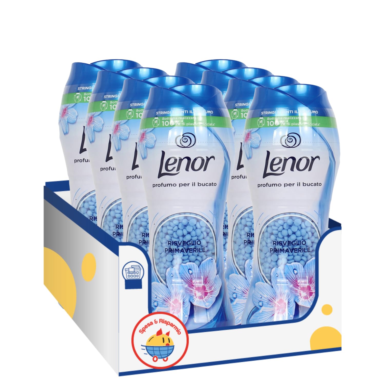 Profumatore per bucato in perle – Fragranza Risveglio Primaverile – Formato 210g kit con Spugna Brandizzata SPESA & RISPARMIO Inclusa – Variazioni 4/8/12 Pezzi (8)